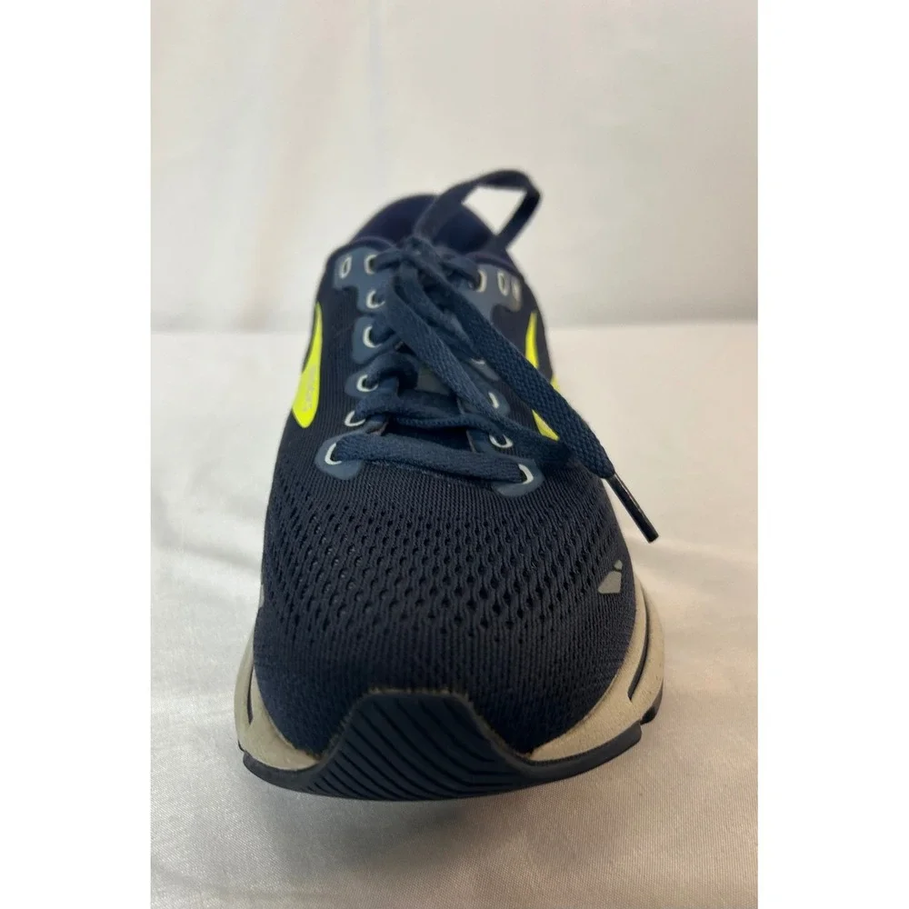 Brooks Ghost 15 Mens Running Shoes Navy Blue Neon Yellow 1103931D429 Size 7.5 D